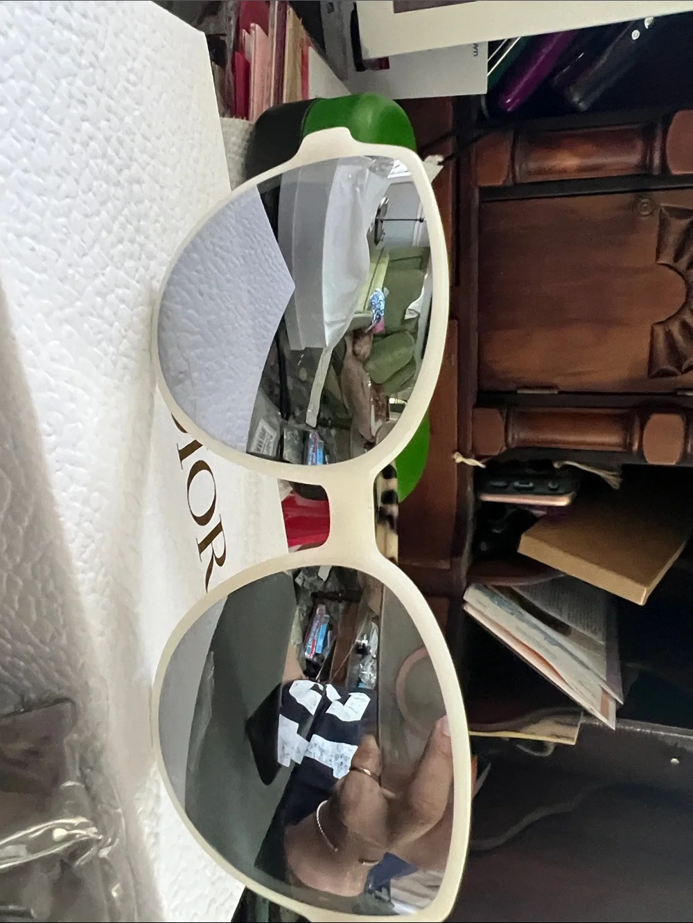 NEW CHRISTIAN DIOR DIORONDE2 X61DC WHITE TORT FRAMES SUNGLASSES 58-16